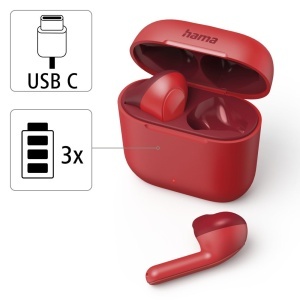 Casti Bluetooth Hama Freedom Light True Wireless Rosu Touch Control - Img 5