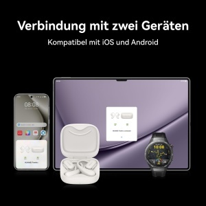 Casti deschise HUAWEI FreeArc, casti Bluetooth cu sunet sterling, suport si confort optimi, IP57 rezistent la apa, 28 de ore de redare, casti sport, iOS si Android si Windows, gri - Img 8