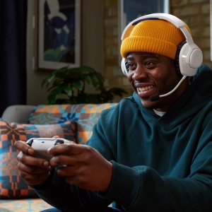 Casti gaming JBL Quantum 360P Over-Ear alb 22 ore autonomie microfon Boom - Img 9
