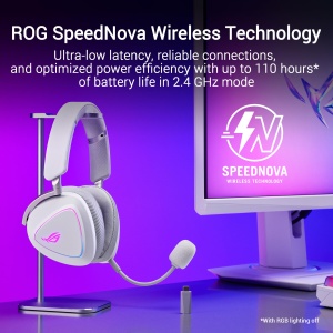 Casti gaming wireless ASUS ROG Delta II White RGB Bluetooth 110h autonomie - Img 3