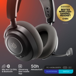 Casti Gaming Wireless SteelSeries Arctis Nova 7 Gen 2 50h autonomie Bluetooth si 24 GHz Compatibilitate Multi-Platforma - Img 2