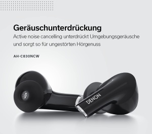 Casti intraauriculare fara fir Denon AH-C830WNC cu Bluetooth si anulare a zgomotului, reglare Soundmaster si durata de viata a bateriei de pana la 24 de ore, negru - Img 5