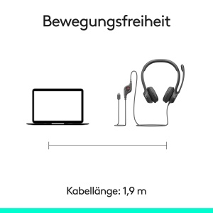 Casti Logitech H390 cu microfon USB sunet stereo negru - Img 9