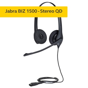 Casti stereo on-ear Jabra Biz 1500 cu deconectare rapida - casti cu fir cu microfon cu anulare a zgomotului si protectie la varf de volum pentru telefoane de birou, negru - Img 2