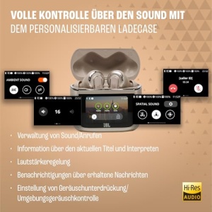 Casti wireless JBL Tour Pro 3 Latte True Adaptive Noise Cancelling Bluetooth - Img 4