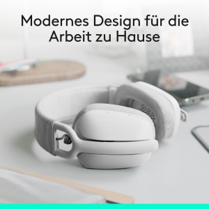 Casti wireless Logitech Zone Vibe 100 Bluetooth microfon cu anulare a zgomotului Alb - Img 2