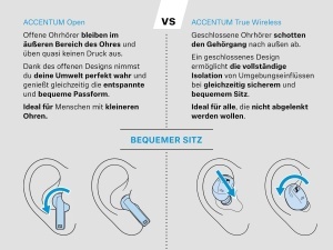 Casti wireless Sennheiser ACCENTUM Open Earbuds Design open-ear Bluetooth 28h autonomie IPX4 Cream - Img 3