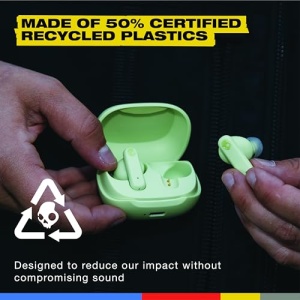 Casti wireless Skullcandy Smokin Buds 20 ore autonomie materiale sustenabile compatibile iPhone si Android Matcha - Img 2