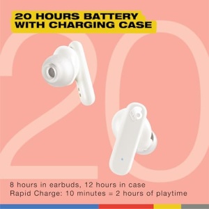 Casti wireless Skullcandy Smokin Buds autonomie 20 ore materiale sustenabile microfon portocaliu - Img 3