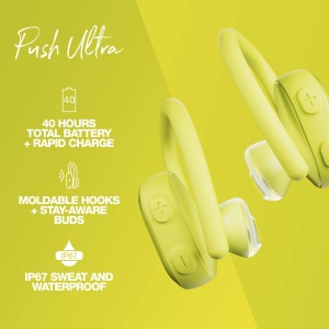 Casti wireless sport Skullcandy Push Ultra Electric Yellow IP67 40 ore autonomie - Img 3