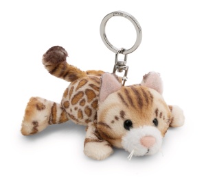 Catarama cu pisica Bengal 10cm - NICI - maro - Plus moale pentru rucsac sau geanta