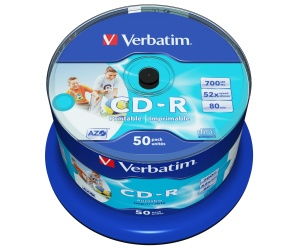 CD-R Verbatim AZO 700 MB, 52x, 50 bucati, bedruckbare