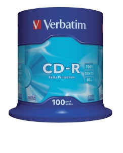 CD-R Verbatim Extra Protection 700 MB, 52x, 100 bucati