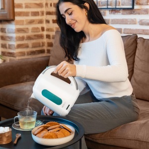 Ceainic Cecotec, capacitate 1,7 L, Thermosense 180 Alb, 2200 W, Incalzire rapida, Filtru anticalcar, Fara BPA si alte toxine, Baza cu rotatie 360o, Recipient fara fir - Img 5