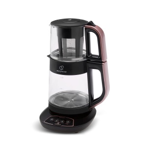 Ceainic electric Karaca Caysever 3-in-1, 1700W, 1.5L, roz aurie - Img 3