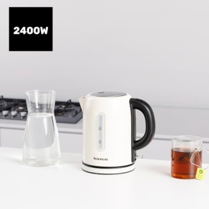 Ceainic electric Taurus Vintage Compact Cream | 2400 W | 1 L | Baza 360deg | Oprire automata | LED | maner ergonomic | Viziera de apa | Otel inoxidabil | Cutit de cupa | Crema - Img 2