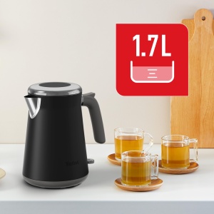 Ceainic Tefal Collection, Negru/Metalic mat, KI6668E0 - Img 3