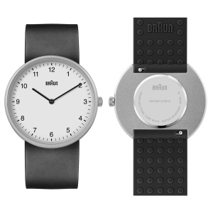 Ceas analogic Braun BN0281GYBKG, 38 mm, cadran alb, bratari din silicon gri si negru