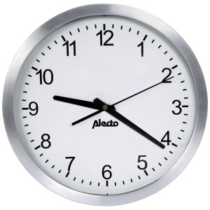 Ceas de perete Alecto AK-10, 30 cm, design elegant din aluminiu, mecanism silentios