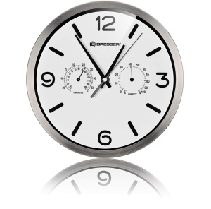 Ceas de perete cu radio Bresser MyTime ND, termo-higrometru, alb - Img 6