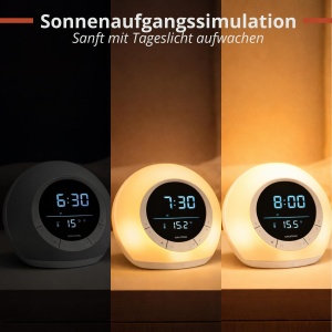 Ceas desteptator cu lumina naturala Grundig Tageslichtwecker, radio, Bluetooth, alb - Img 6
