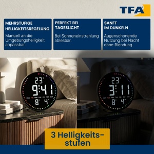Ceas digital de perete TFA Dostmann, 25,5 cm, cu temperatura si alarma - Img 5