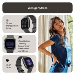 Ceas inteligent Fitbit Sense 2 cu GPS si EKG, culoare gri - Img 5