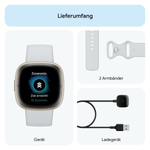 Ceas inteligent Google Fitbit Sense 2 GPS, EKG, Blue MistSoft Gold - Img 9