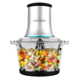 Cecotec Chopper ChopBeat 2000 Vindaloo Glass, 500W, tocare, zdrobire, taiere, 4 lame din otel inoxidabil, 2 viteze, recipient din sticla 500g, picioare din cauciuc antiderapant, se poate spala in masina de spalat vase - Img 1
