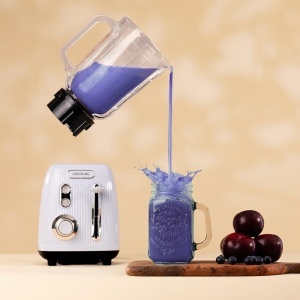 Cecotec Stand Mixer Retro Power Black Titanium RetroBlue putere maxima de 1200 W recipient din sticla de 15 L viteza reglabila 4 lame cu acoperire din - Img 5