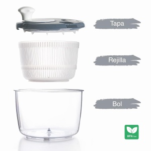 Centifuga Lacor 61422, 3 piese, 100 BPA free, 20,5 cm, gri - Img 5