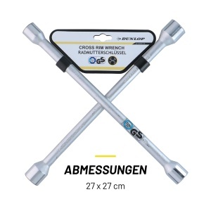 Cheie in cruce Dunlop 17-19-21-23 mm, din otel, 27 x 27 cm, argintie - Img 3