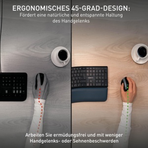CHERRY MW 4500, mouse vertical ergonomic pentru dreptaci, wireless (wireless de 2,4 GHz), rezolutie reglabila in 3 trepte de pana la 1200 dpi, alimentat cu baterie, negru - Img 4