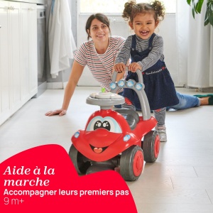 Chicco Billy Walk&Ride Eco+, Primii pasi, Dispozitiv de mers si calarie 2 in 1, Asamblare usoara, Ghidon ergonomic, Roti late, cu zgomot si lumini de conducere, Plastic reciclat, 12-36 luni, Rosu - Img 6