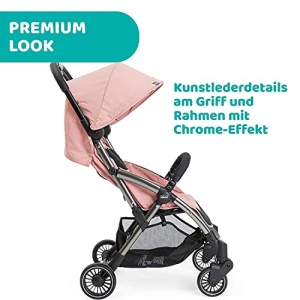 Chicco Cheerio Carucior compact de la 0 la 15 kg, ultra-usor, pliabil si rabatabil cu pozitie de dormit, inchidere automata, umbrela de soare si husa de ploaie, Blossom, negru - Img 10