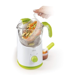 Chicco Easy Meal Meal Cooker, aparat multifunctional de mancare pentru bebelusi pentru intarcare, blender si incalzitor de alimente, cu aburi si razatoare expres, amestecare, tocare, reincalzire si dezghetare - Img 3