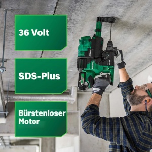 Ciocan rotopercutor HiKOKI DH3628DAWEZ, 36V, 2.5Ah, Brushless - Img 2