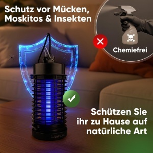 Clatronic(r) Insect Killer Electric | Capcana pentru tantari zi si noapte | pentru pana la 50mp | Lampa pentru tantari fara substante chimice sau parfumuri | Capcana electrica pentru muste cu perie de curatare | Capcana de lumina ISL 3823 - Img 2