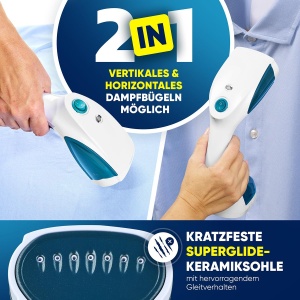 Clatronic(r) Steamer Smoother | gata de utilizare in 10 secunde | Indepartarea ridurilor pentru calatorii si birou | Cablu lung de 1,8 m | Abur | Perie cu abur | Calatorie cu vaporul | Aburi cu aburi | DB 3717 - Img 3
