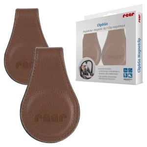 Clip Magnet pentru Carucior si Scaun Auto Reer, 2 bucati, Culoare Maro