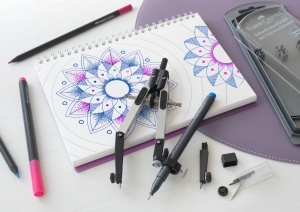 Compas Faber-Castell cu ajustare rapida, metal, 390 mm, argintiu - Img 5