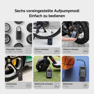Compresor de aer electric portabil Xiaomi, putere 150psi, incarcare rapida - Img 3