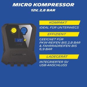 Compresor de aer MICHELIN 12V, putere mare, display digital, USB - Img 3