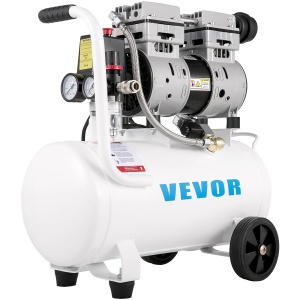 Compresor de aer silentios VEVOR 25L 750W fara ulei 60 dB cu ventilator incorporat