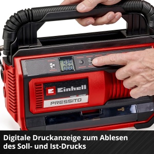 Compresor fara fir Einhell PRESSITO 18/25 Power X-Change (18 V, max. 11 bar, incl. 3 buc. Set adaptoare, inclusiv furtun de inalta presiune de 71 cm si furtun de joasa presiune de 1,6 m, fara baterie) - Img 8