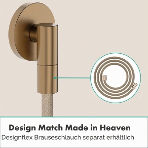 Conector de dus hansgrohe FixFit Fine S, bronz periat, cu sistem anti-reflux - Img 2
