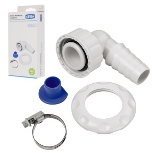Conector furtun Xavax pentru sifon perete, unghiular, alb, pentru masini de spalat si vase