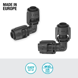 Conector L Gardena Micro-Drip-System 13 mm, 90 grade, reutilizabil, 2 bucati - Img 2