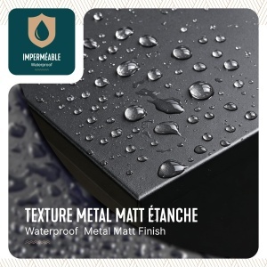 Container pentru peleti VOUNOT, 45 kg, cu roti, negru, design modern - Img 7