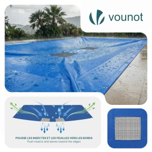 Copertina pentru piscina VOUNOT 5x10m, Polyethilen 160 gm, rezistenta la apa, albastra - Img 5